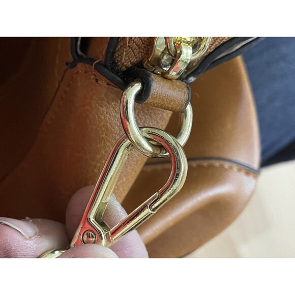 Steve Madden Brown Mini Dome Satchel Crossbody Bag w/ Floral Scarf - Picture 10 of 13